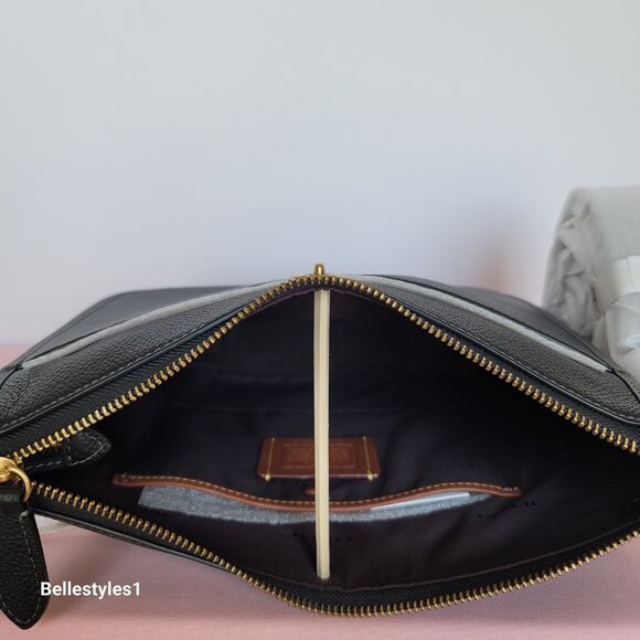 COACH Chaise Pebbled Leather Crossbody Bag- Black color $238. - Picture 14 of 16